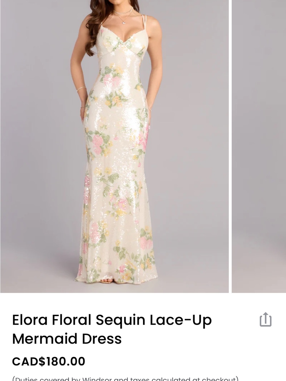 Windsor - Floral Sequin Lace - Up Mermaid Dress